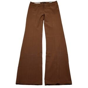 My Bajee Collection Pants Womens S Brown Flat Front Mid Rise Flare Leg Pockets